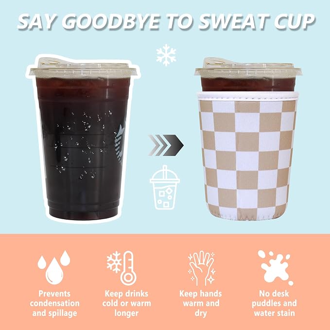 3 Pack Reusable Iced Coffee Sleeves - Image 4