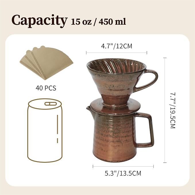Vintage Ceramic Pour Over Coffee Maker - Image 6