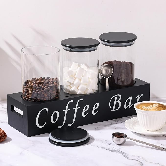 ZOMUIA Glass Coffee Containers Airtight Coffee Bean Storage Jars - Image 2
