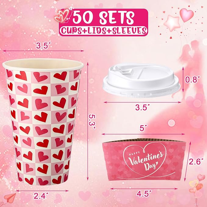 Lallisa 50 Pack 16 oz Mother's Day Disposable Coffee Cups - Image 2