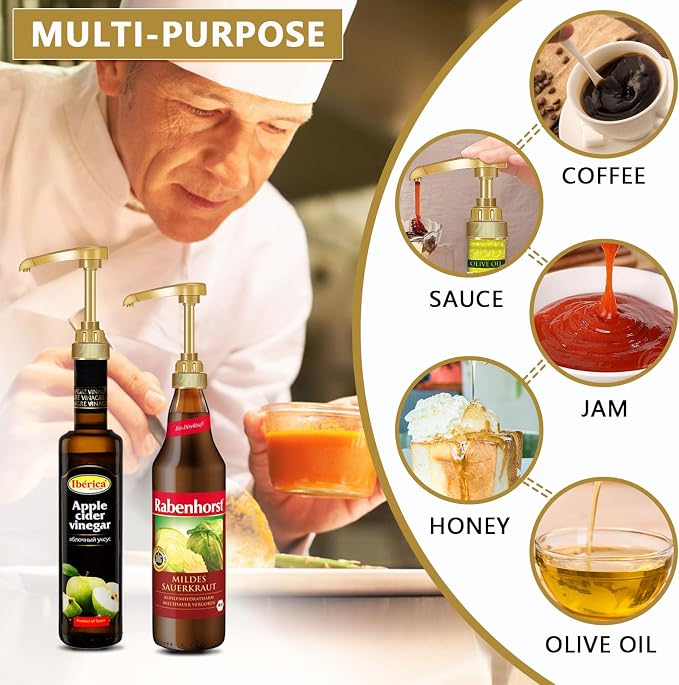 10 Packs Coffee Syrup Pump Dispenser, Fits 25.4 Oz/750ml Coffee Flavoring Syrup - Image 6