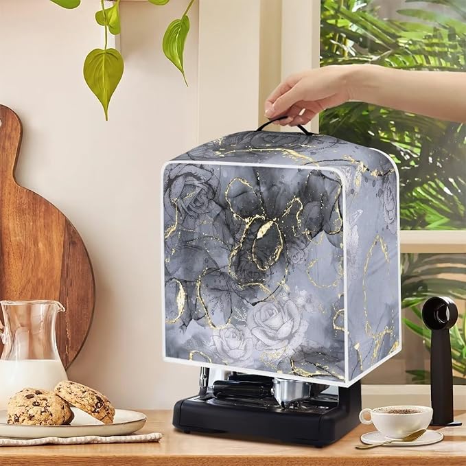 Black Marble Coffee Maker Cover Lightweight Coffee Pot Dust Protection Durable - Image 5