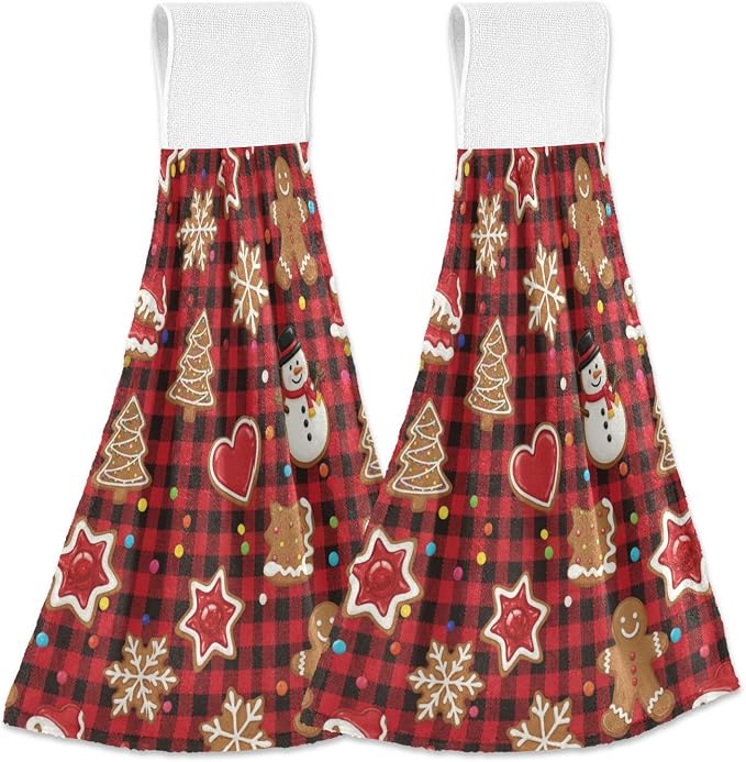 Dussdil Christmas Gingerbread Cookies Kitchen Hanging Towel 12 x 17 Inch Tree by Dussdil