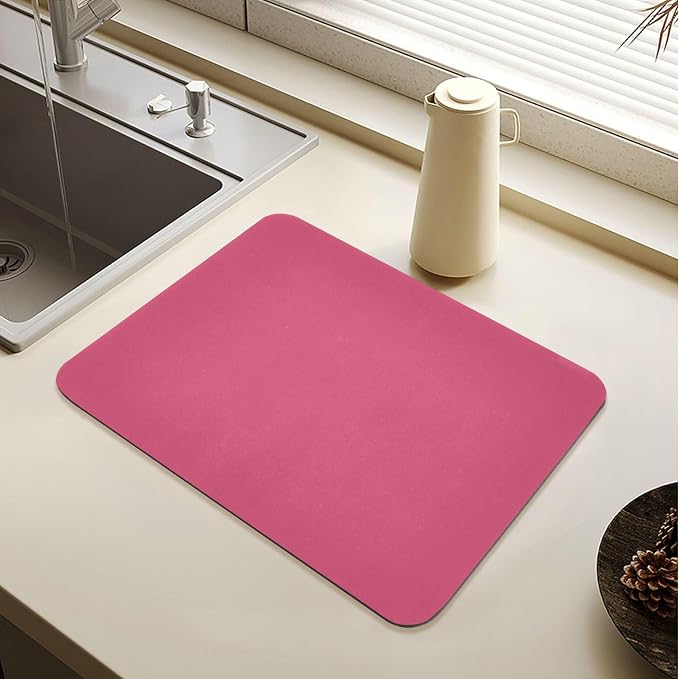 Azalea Dish Drying Mat for Kitchen Counter No-slip Rubber Bottom Drainer Mats by Sinestour