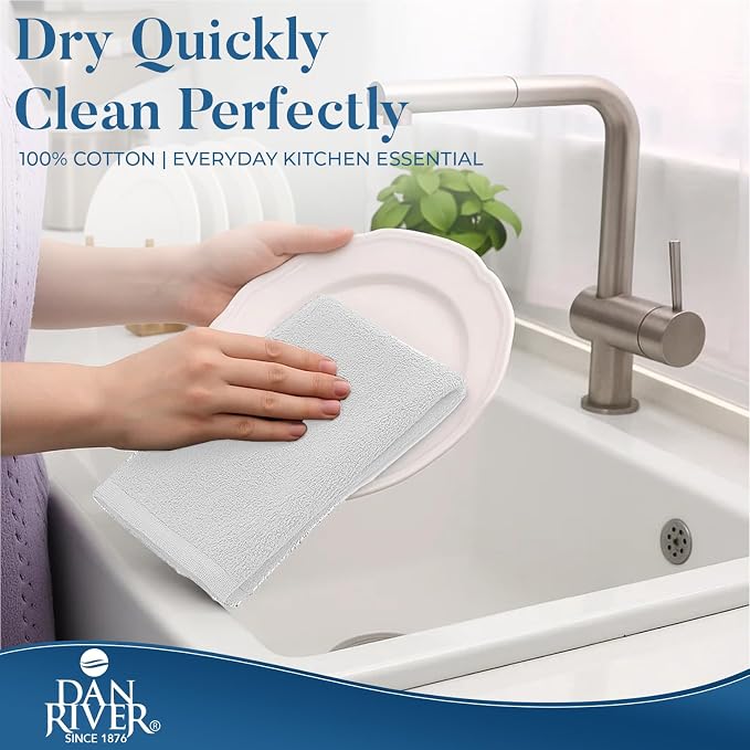 DAN RIVER Kitchen Bar Mops, 16 by 19 Inches, 100% Cotton Super Absorbent - Image 4