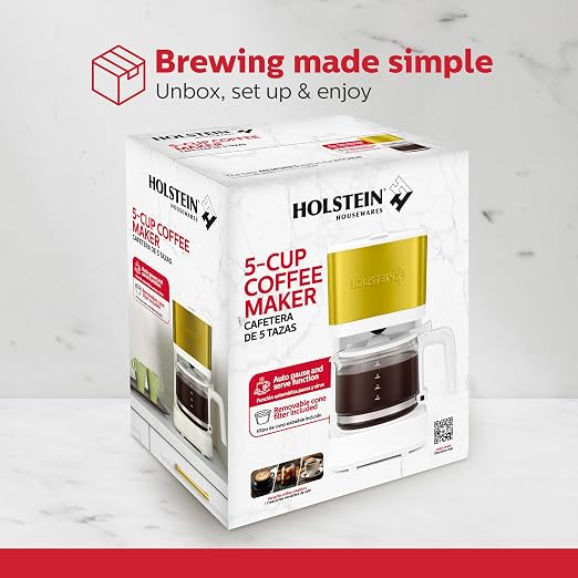 Holstein Housewares 5 Cup Coffee Maker – Compact Drip Coffee Machine - Image 8