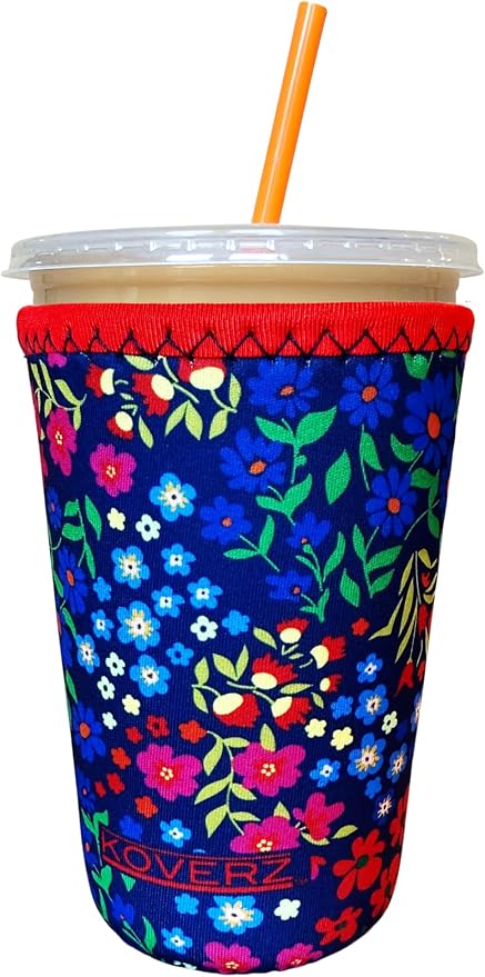 Iced Coffee Sleeve, Insulated Neoprene Cup Sleeve, Fits a 24 Oz. Coffee Cup by Koverz