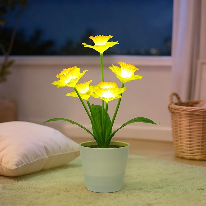 Artificial Yellow Daffodil Flower Lamp Night Light - Image 7