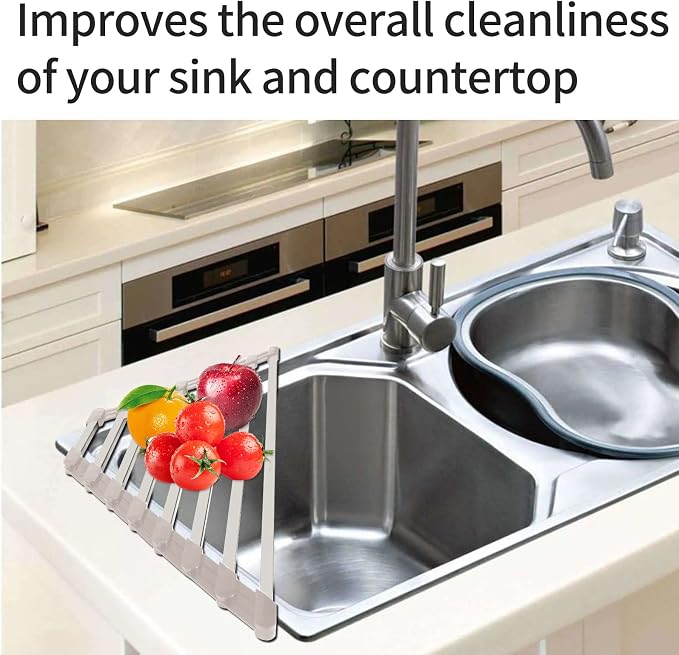 Triangle Dish Drying Rack for Sink Corner Roll Up Dish Drying Rack Folding - Image 6