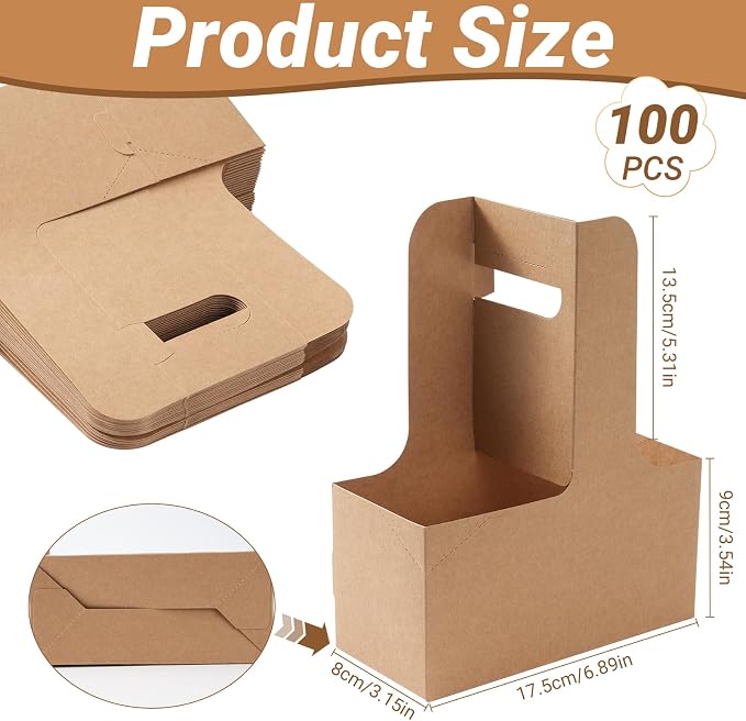 100 Pcs 2 Cup Drink Carrier Disposable - Image 2