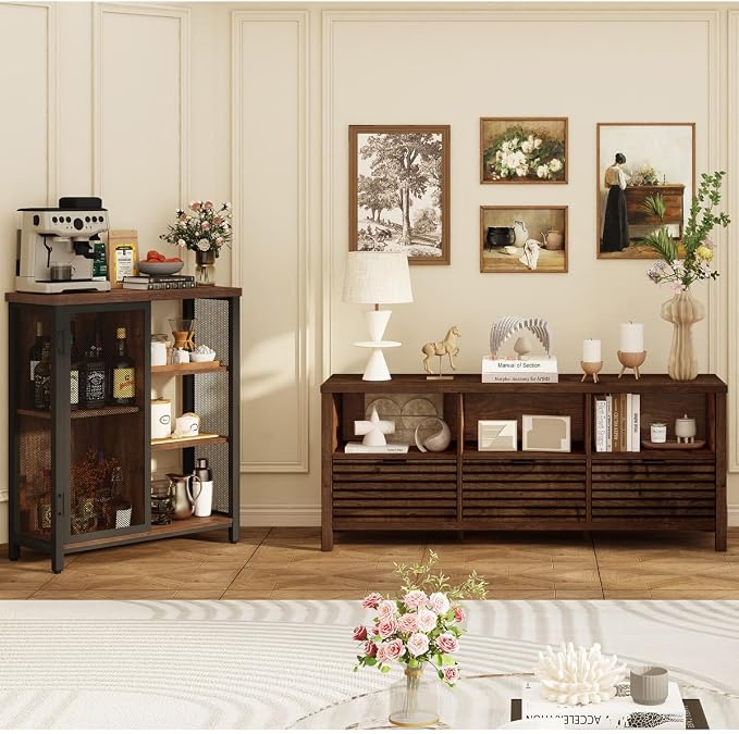 BON AUGURE Coffee Bar Cabinet for Home Liquor, Small Storage Cabinet for - Image 6