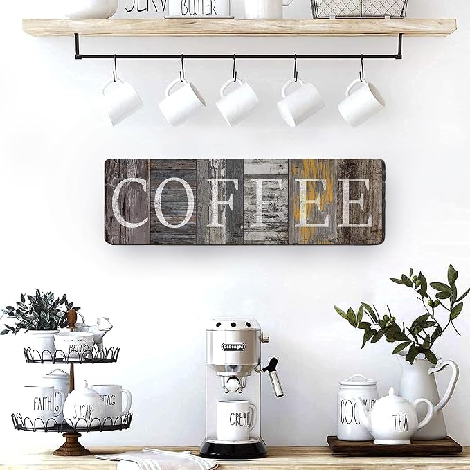 Rustic Farmhouse Kitchen Decor Sign Printed Wall Hanging Coffee Bar Plaque by - Image 5
