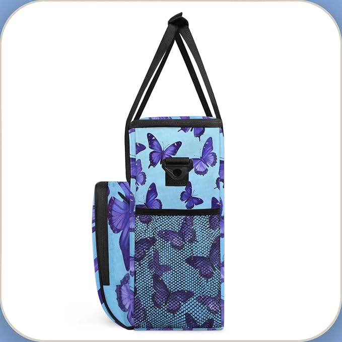 Butterfly Animals Coffee Maker Carring Bag, Large Insulated Storage Organizer - Image 4