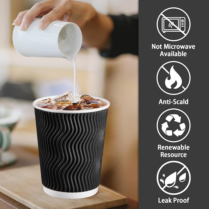 Lamosi 500 Pack 8 oz Disposable Coffee Cups, Paper Coffee Cups 8 OZ - Image 3