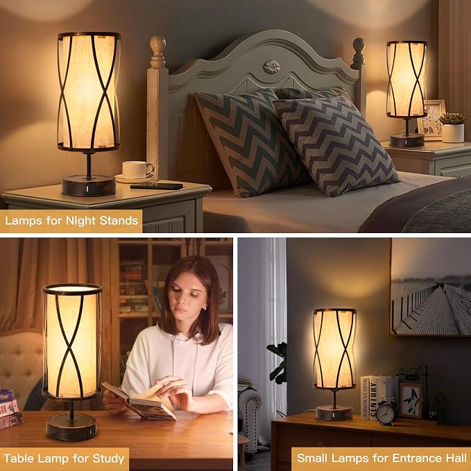 Distressed Table Lamps for Living Room, 3 Way Dimmable Touch Lamps, Small - Image 6