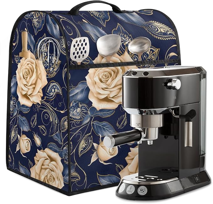 Roses Kitchen Aid Mixer Cover Compatible Stand Mixer Dust Cover | Golden Blue - Image 5