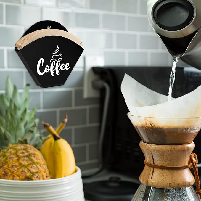 Yalikop Cone Coffee Filter Holder Farmhouse Filter Storage Container Wall-mount - Image 5