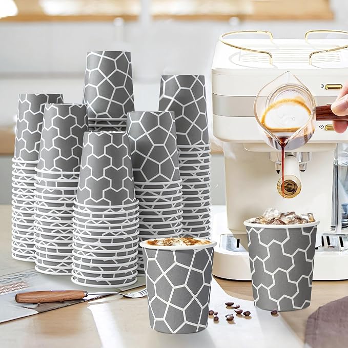 400 Pack Paper Cups 8 oz, Disposable Paper Coffee Cups, 8oz Hot/Cold Beverage - Image 4