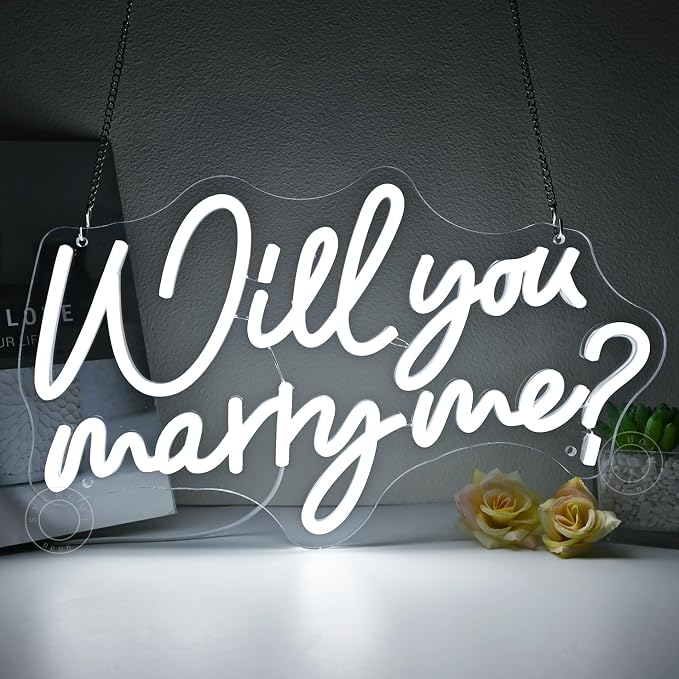SYLHOME Will You Marry Me ? Led Neon Light Sign Hanging Proposal Wedding Party - Image 2