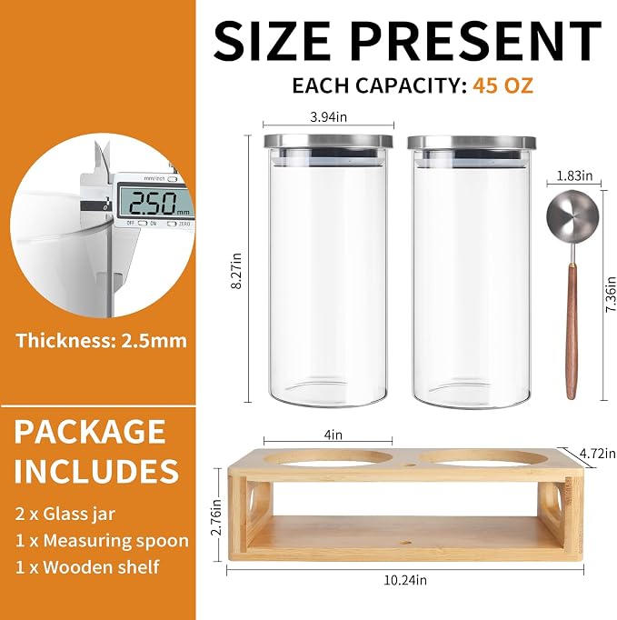 DTUQYX Coffee Container Set, Glass Canister - Image 2