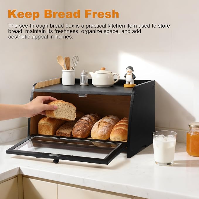 Bamboo Bread Box for Kitchen Counter - Image 5