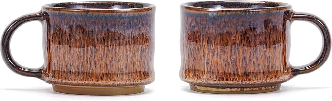 Espresso Cups Set of 2, Espresso Shot Cups, 2 ounce Ceramic Expresso Cups by RISTEASO