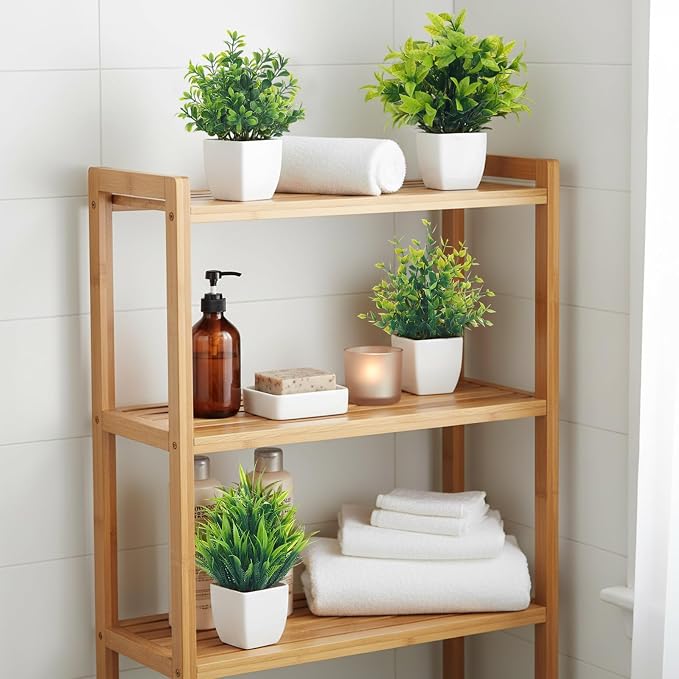 CEWOR Fake Plants 4 Packs Small Artificial Mini Plants Potted Bathroom - Image 3