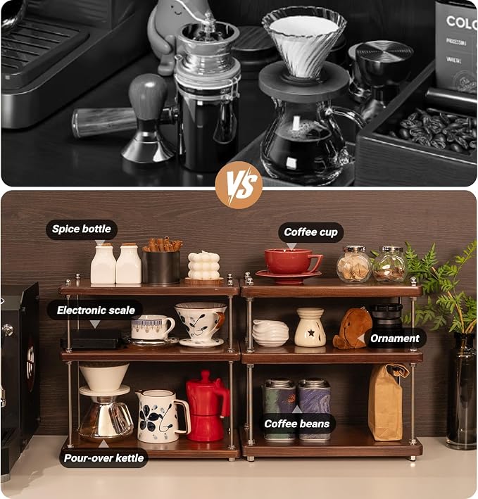 Solid Wood Coffee Station Organizer & Spice Rack - Image 6