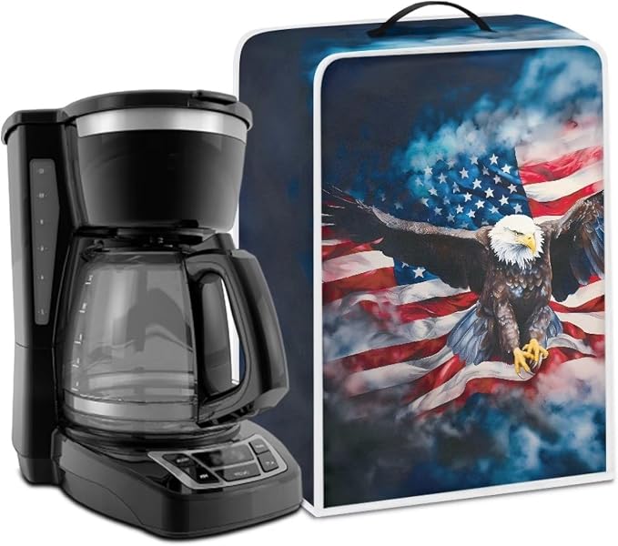Eagle USA Flag Coffee Maker Cover Coffee Machine Dust Cover Waterproof Coffee by Psesaysky
