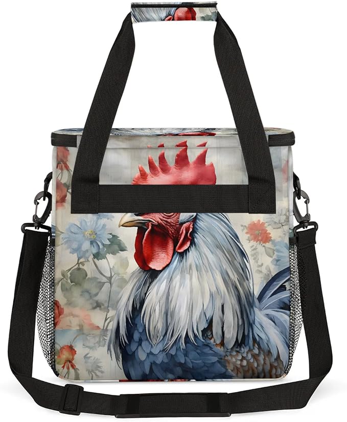 Vintage Rooster Cock Coffee Maker Carring Bag, Large Insulated Storage - Image 5