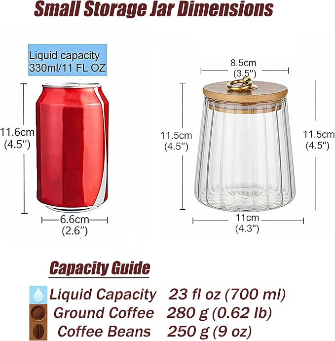 FANTESTICRYAN Glass Coffee Nuts Canister Airtight Storage Jar Petal Decorative - Image 2