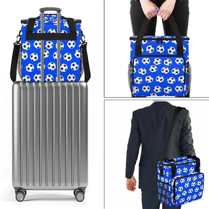 Soccer Coffee Maker Travel Bag, Soccer Large Carrying Storage Case Insulated - Image 7