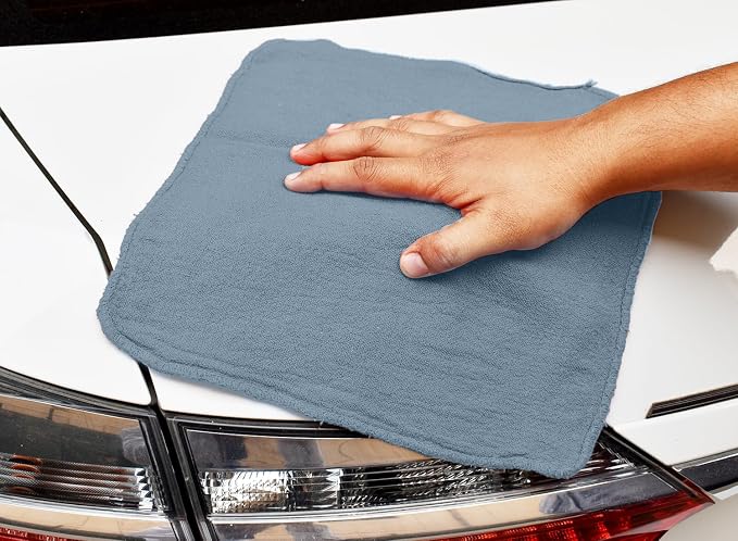 DAN RIVER Shop Towels, 50 Pack Commercial Use Medium Blue Terry Cloth Rags - Image 7