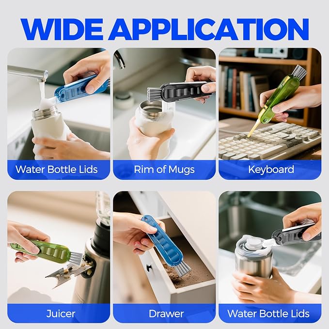 6 Pack Holikme 4 in 1 Cup Lid Cleaning Brush Set - Image 5