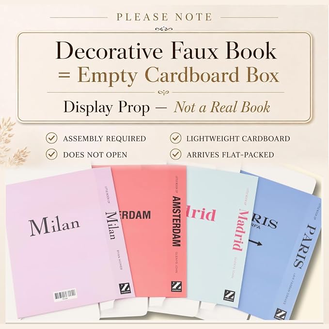 PROBENEX 4 Pcs Decorative Books | Faux Pastel Coffee Table & Shelf Decor | Soft - Image 2