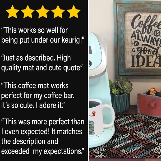 Coffee Maker Mat for Countertop – Absorbent, Non-Slip Coffee Bar Mat, Protects - Image 5