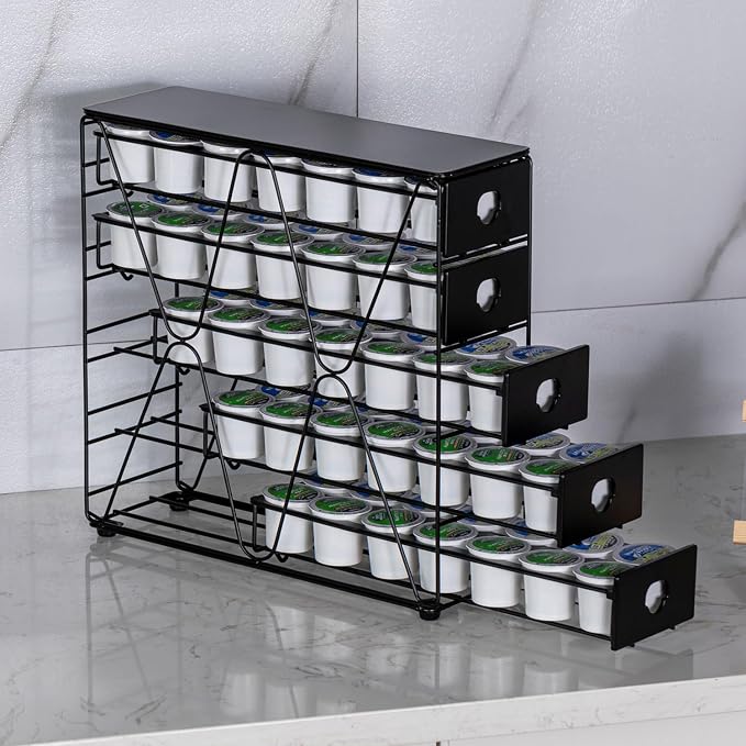 FlagShip K Cup Organizer for Keurig Pod Drawer Large Mullti Tier Coffee Pod - Image 6