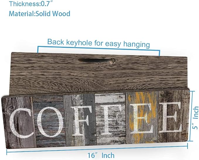 Rustic Farmhouse Kitchen Decor Sign Printed Wall Hanging Coffee Bar Plaque by - Image 2