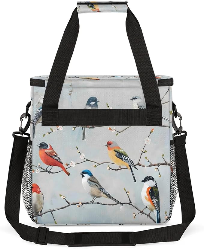 Farmhouse Bird Coffee Maker Carring Bag, Large Insulated Storage Organizer Case - Image 5