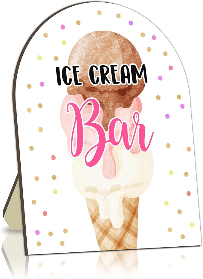 Ice Cream Bar Sign, Baby Shower Welcome Signs, Birthday Party Reception Decor by Unknown