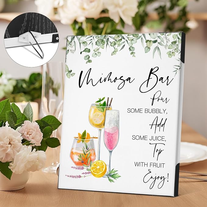 Mimosa Bar Sign for Wedding & Party, Boho Mimosa Bar Wooden Sign for Wedding - Image 3