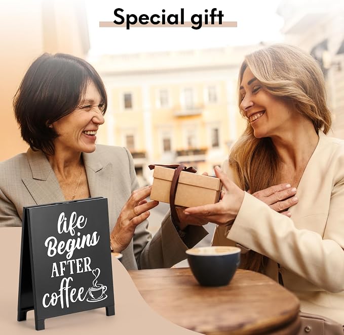 Life Begins After Coffee Desk Decor Sign Retro Coffees Shop Table Display - Image 7