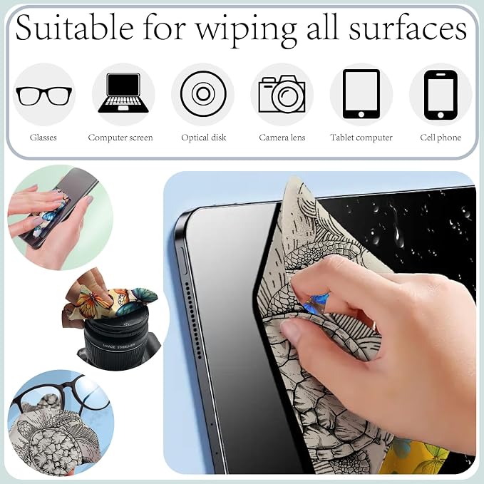 CREATCABIN 6Pcs Glasses Cleaning Cloth Microfiber Cleaning Cloths - Image 5