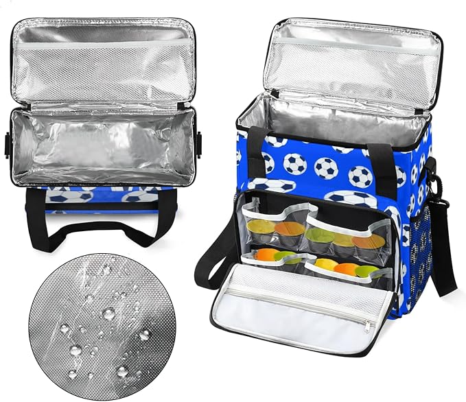 Soccer Coffee Maker Travel Bag, Soccer Large Carrying Storage Case Insulated - Image 3