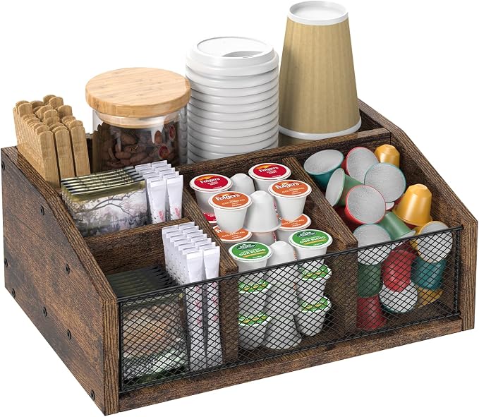 Coffee Bar Station Organizer Wooden Coffee Bar Accessories by NOVIMANGO