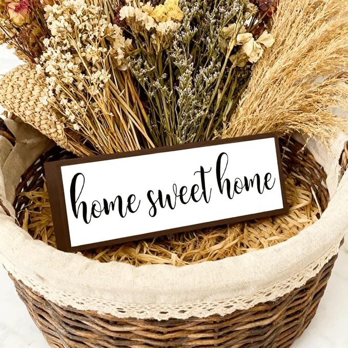Home Sweet Home Sign, Rustic Framed Wood Sign, Wall Decoration - Image 3