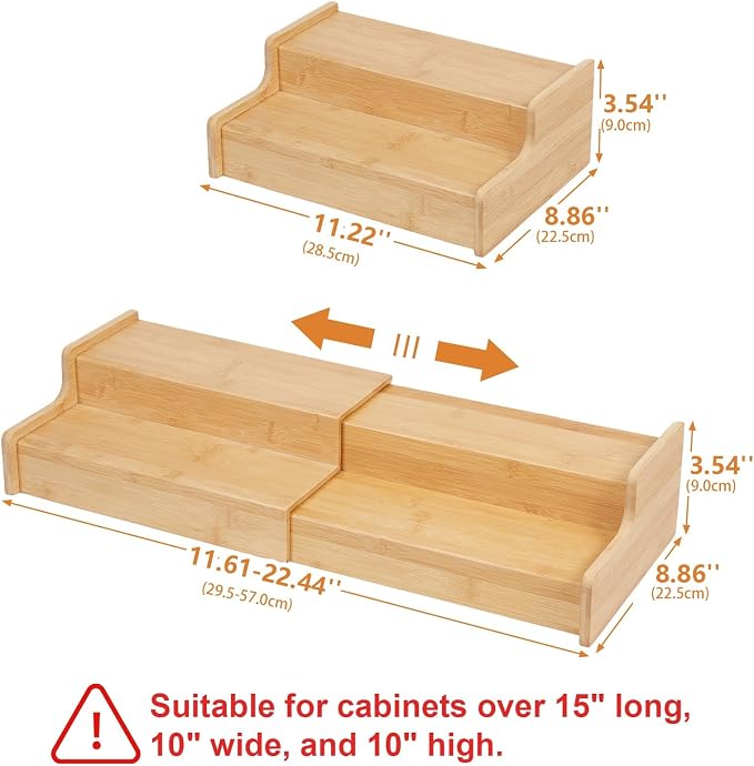Hongtamoya 2-Tier Expandable Bamboo Coffee Mug Holder, Mug Organizer - Image 7