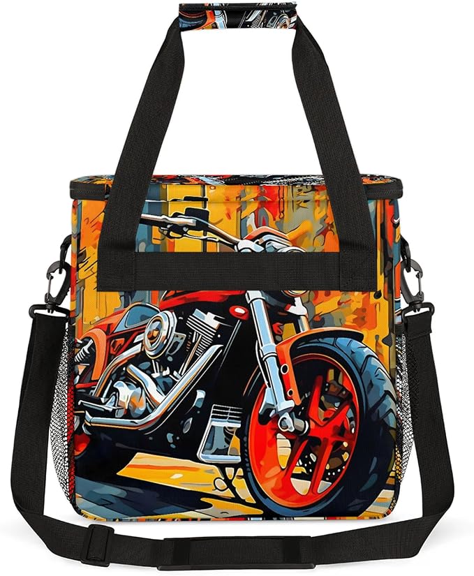 Cool Motorcycle Coffee Maker Carring Bag, Large Insulated Storage Organizer - Image 5