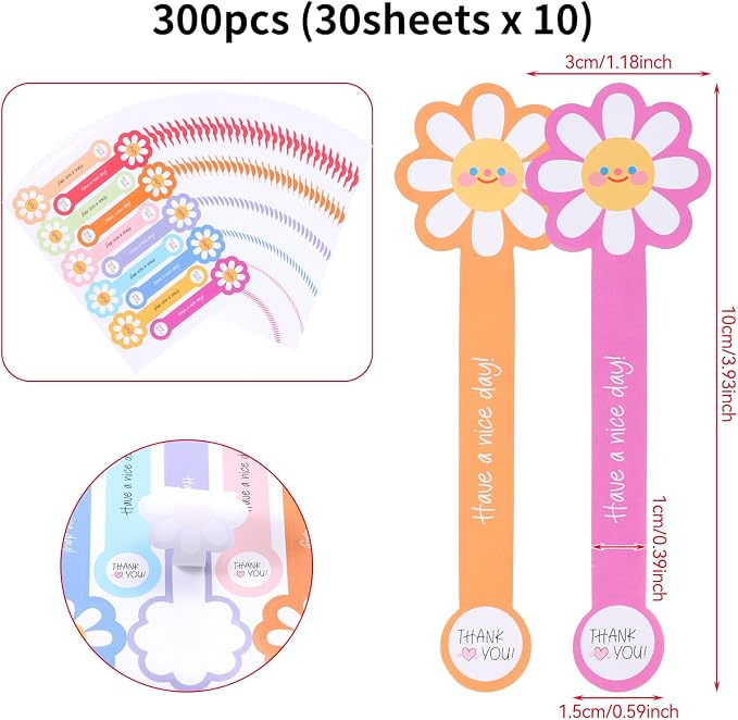 Beyonday 300pcs Handmade Lollipop Baking Stickers - Image 2