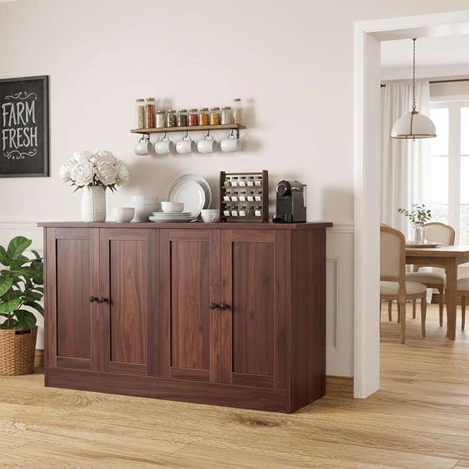 holzart Rustic Brown Buffet Cabinet - Image 3